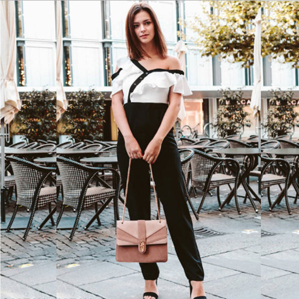 SHEIN Jumpsuits For Women Black and White Two Tone